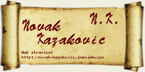 Novak Kazaković vizit kartica